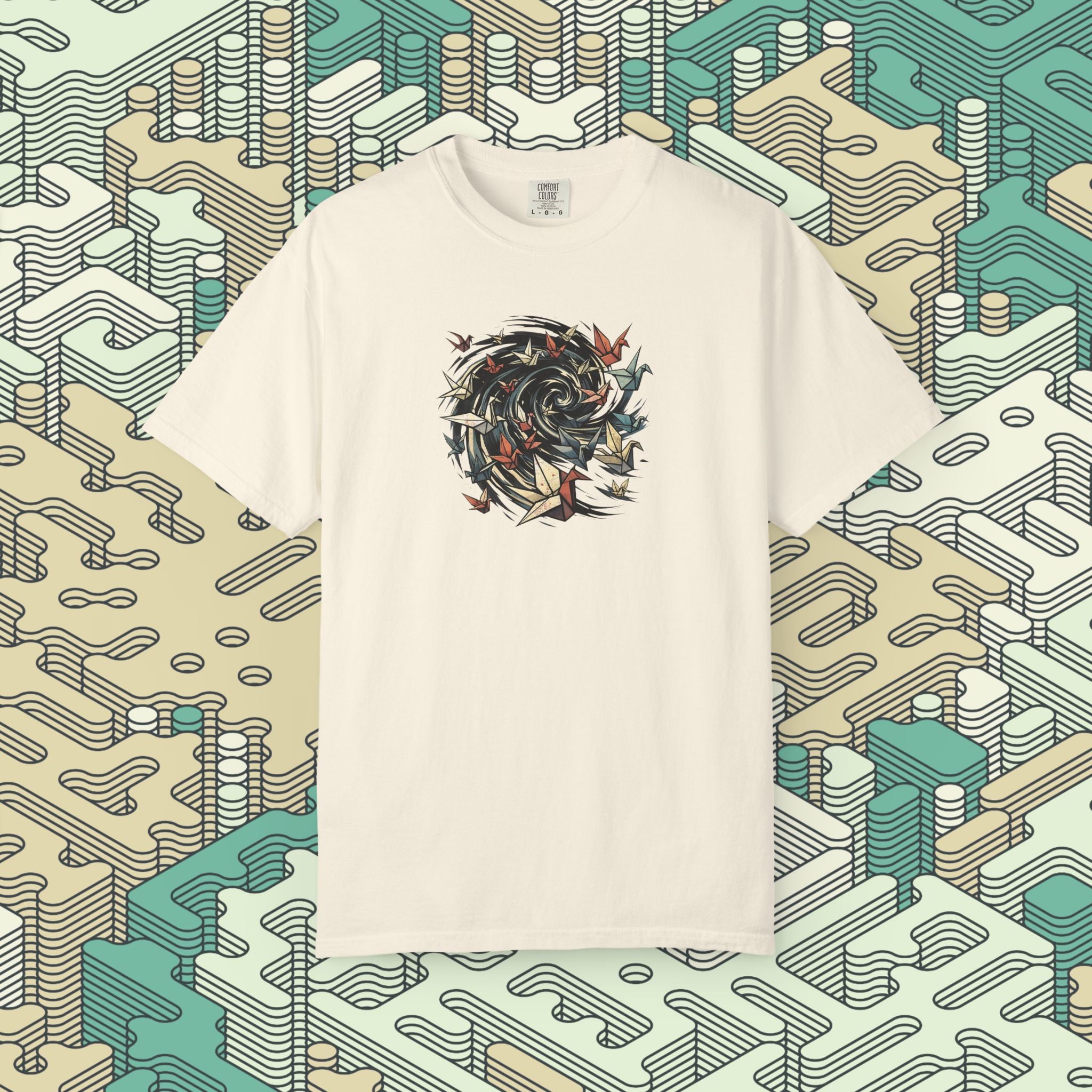 Origami Swirl of Birds T-Shirt