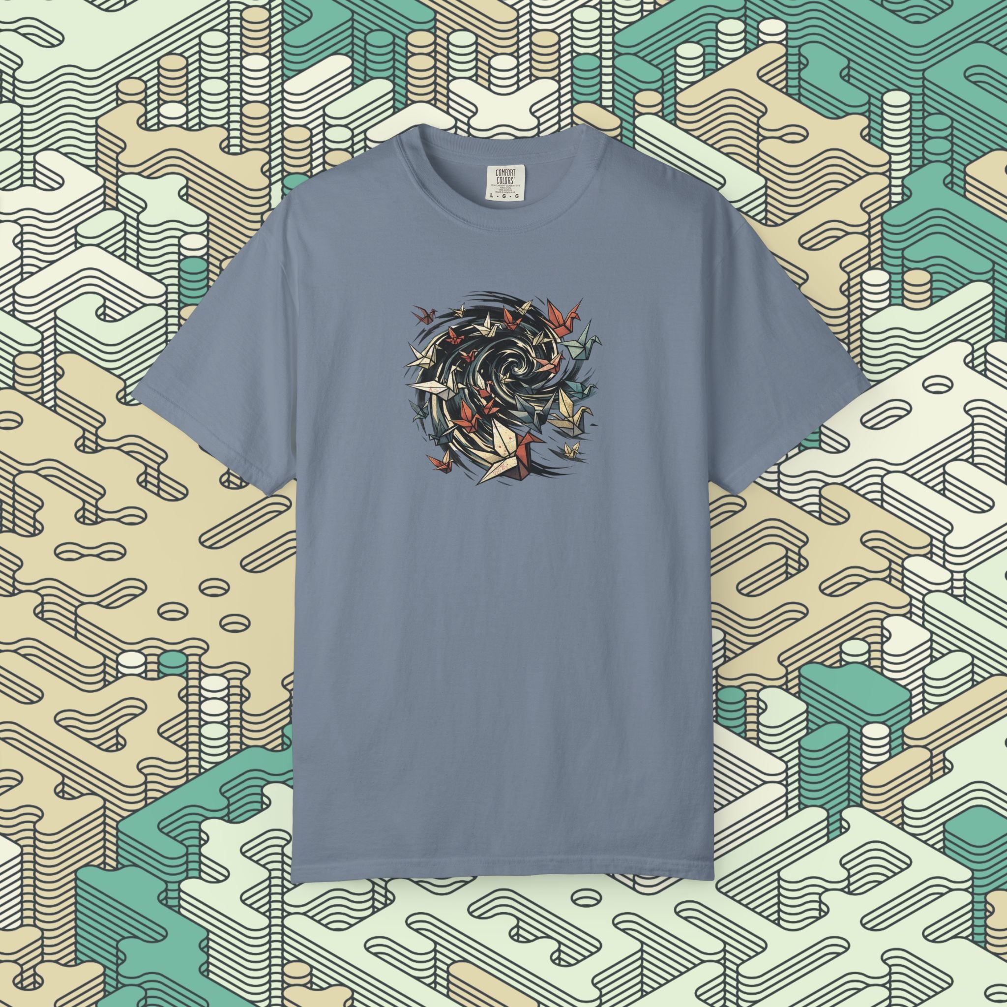 Origami Swirl of Birds T-Shirt