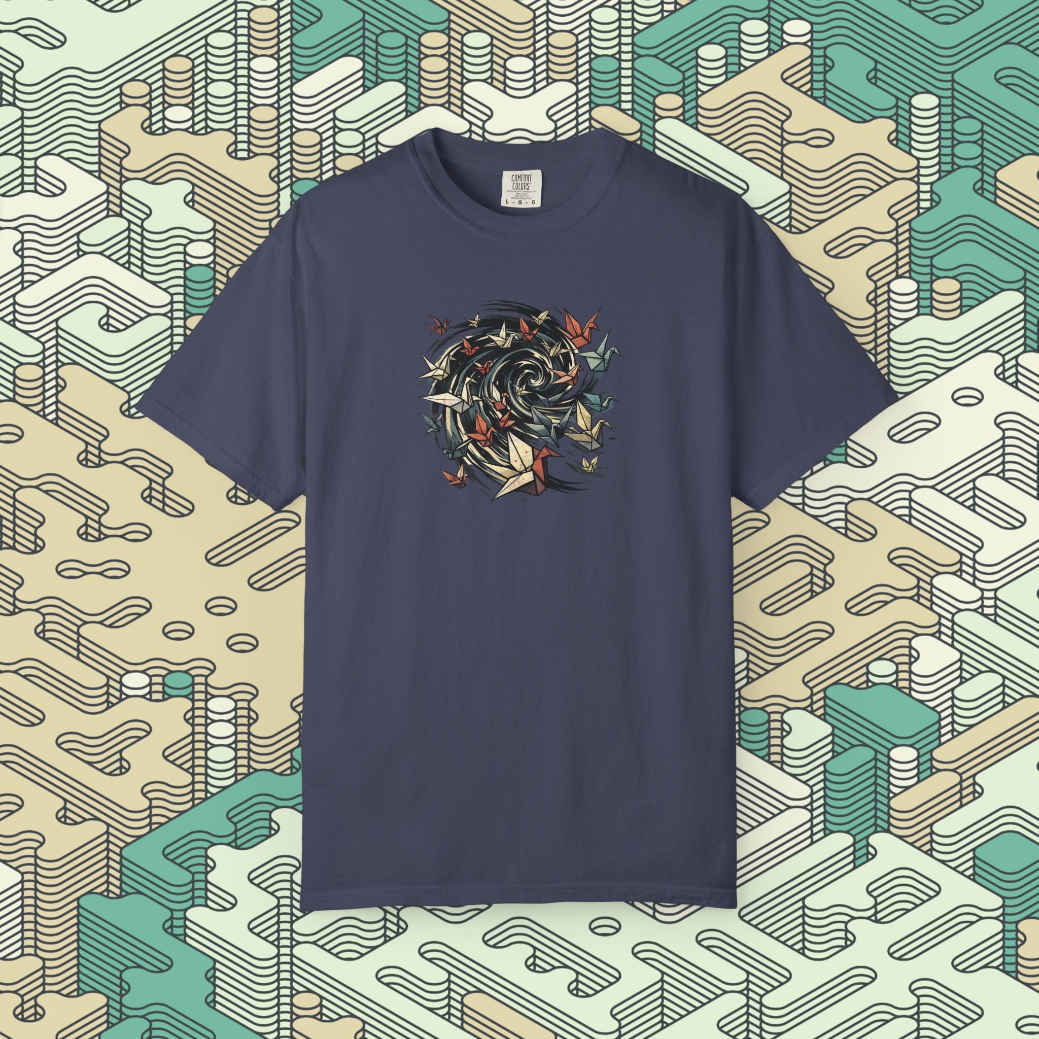 Origami Swirl of Birds T-Shirt